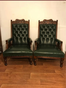 Edwardian Leather Arm Chairs