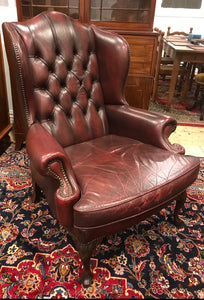 Chesterfield style leather arm chair