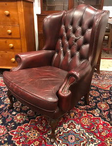 Chesterfield style leather arm chair