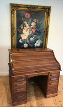 Load image into Gallery viewer, Oak roll top desk
