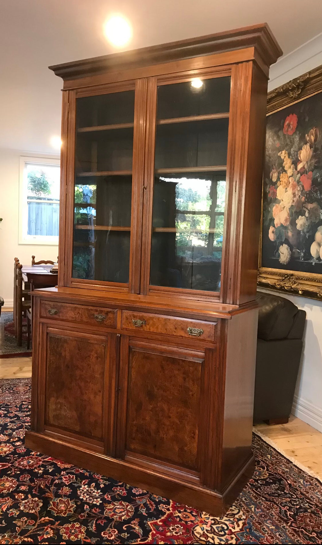 Edwardian walnut bookcase