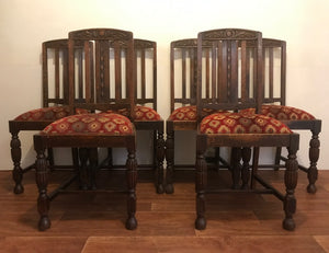 Set Of Six Oak Chairs