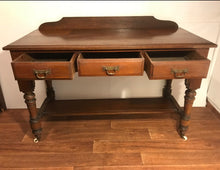 Load image into Gallery viewer, Edwardian Walnut Desk / Console Table
