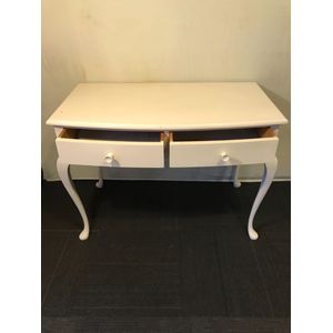 Mid Century White Console Table / Desk