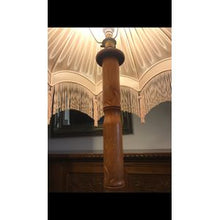 Load image into Gallery viewer, Carved Oak Standard Lamp and Shade
