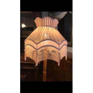 Carved Oak Standard Lamp and Shade