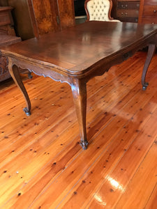 French Oak Drawer Leaf Dining Table