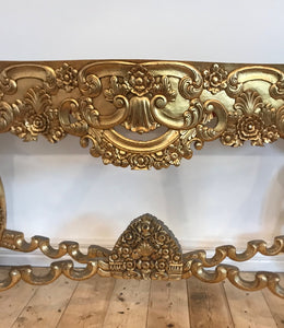 French Style Gilded Console Table