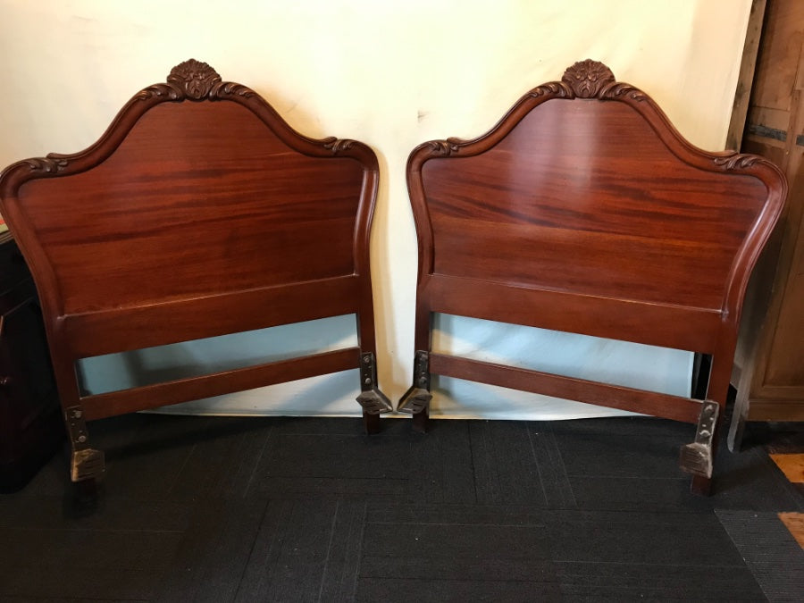 Pr Of Chippendale Mahogany Beds