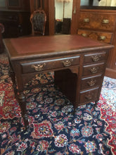 Load image into Gallery viewer, Oak Leather Top Desk
