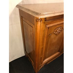 French Walnut Marble Top Sideboard