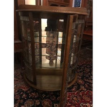 Load image into Gallery viewer, Oak Half Round Crystal Cabinet
