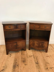 English Mahogany Bedside Cabinets